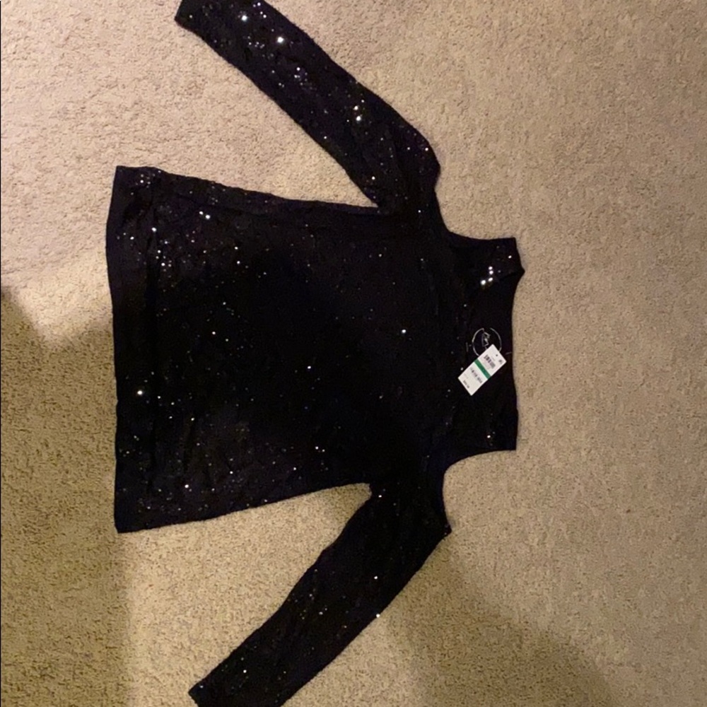 INC cold shoulder sequined top